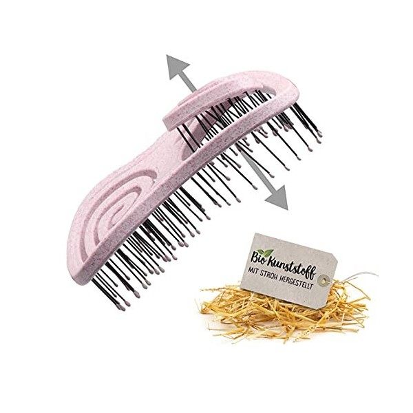 Chiara Ambra Brosse à cheveux écologique - Massage de la tête - Brosse démêlante contre la chute de cheveux - Brosse anti-fri