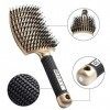 Brosse à poil de sanglier OLFA C.C.100% naturel, démêlage facile, tous types de cheveux, brosse incurvée, poil naturel anti-s