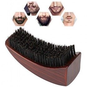 Brosse à Barbe pour Hommes Brosse Anti-frisottis à Tête Dhuile Massage du Visage Moustache Brosse Incurvée Brosse à Barbe Co