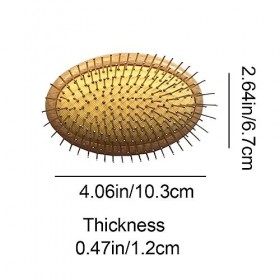 Brosse à cheveux démêlante en bois avec poils en acier pour anti-statique et massage du cuir chevelu