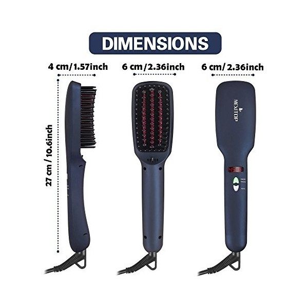 XSDGSF Brosse Lissante Chauffante, Brosse Chauffage électrique en céramique, affichage LED ,5 Température Réglable 150°C à 23