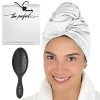 Serviette en microfibre ultra fine - Le soin parfait des cheveux - Turban anti-frisottis à séchage rapide avec brosse humide/