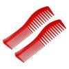 VOCOSTE 2pcs Cheveux Peigne Large Dent, Anti Statique, pour Bouclée Cheveux Rouge