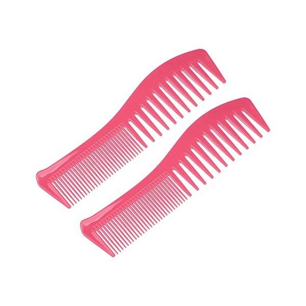 VOCOSTE 2pcs Cheveux Peigne Large Dent, Anti Statique, pour Bouclée Cheveux Rouge