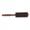 Brosse à cheveux ronde, manche en bois massif anti-corrosion poils naturels brosse démêlante pour salon de coiffure pour la m