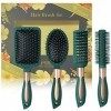 4Pcs Brosse à Cheveux Démêlante,Brosse à Cheveux Airbag Anti-Statique,Peigne de Lissage Souple,Brosses à Cheveux Professionne