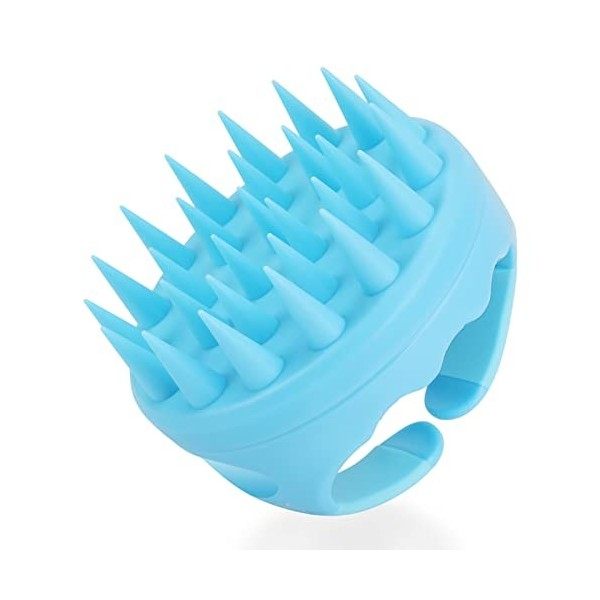 FREATECH Brosse Shampoing Massage Cuir Chevelu avec Poils Longs & Doux en Silicone pour Soin Cheveux et Massage Tete, Brosse 