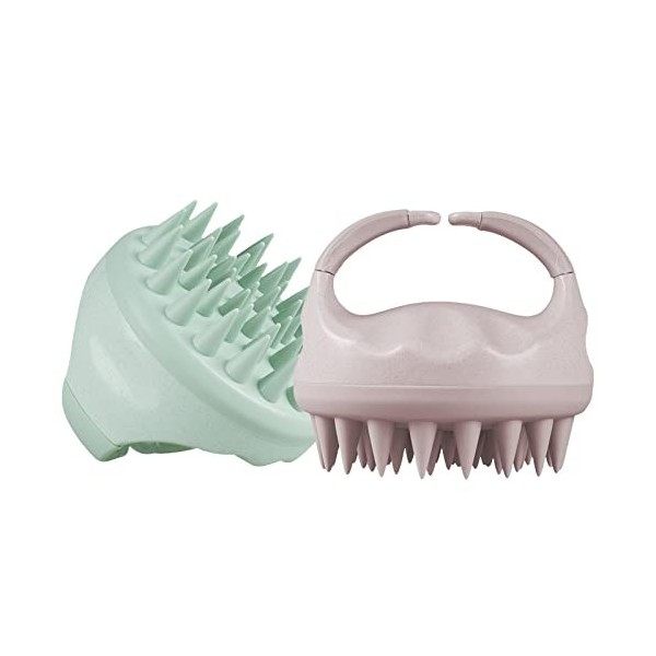 Doelent Brosse Massage Cuir Chevelu, Brosse à Shampooing en Silicone pour lélimination des Pellicules et la Croissance des C