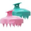 FREATECH Brosse Shampoing Massage Cuir Chevelu avec Poils en Silicone Souple pour Soin Cuir Chevelu, Détendez Tete et Élimine