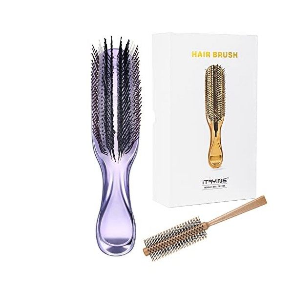 SHOWMKA Brosse à cheveux magique, brosse pour cuir chevelu, brosse de massage, brosse à shampooing, élimine la saleté et les 