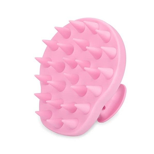 FREATECH Brosse Shampoing Massage Cuir Chevelu Un Morceau de Silicone Solide , Élimination Pellicules, Massage de Tete et Po