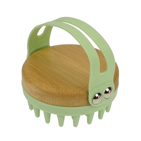Brosse de massage du cuir chevelu : brosse de shampooing pour un massage parfait de la tête - Brosse exfoliante verte - Rédui