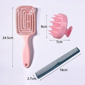 Brosse Massage Cuir Chevelu, Brosse Shampoing Massage ave Peigne à Lisser, Brosse Cuir Chevelu Silicone pour Soin Cuir Chevel