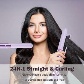 Brosse Lissante Pour Cheveux, Fers plats à chauffage rapide 30S, Fer à lisser professionnel ionique en céramique, 4 RéGlages 