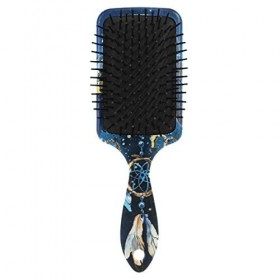 Brosse à cheveux attrape-rêves en plumes galaxie avec coussin dair pour cheveux longs bouclés endommagés pour femmes, femmes