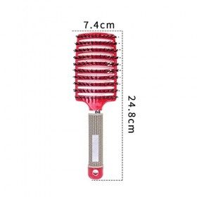 Sctmda Brosse à Cheveux en Poils de Sanglier 2 Pièces Brosse à Poil de Sanglier Incurvée Ventilée Brosse Cheveux Demelante po