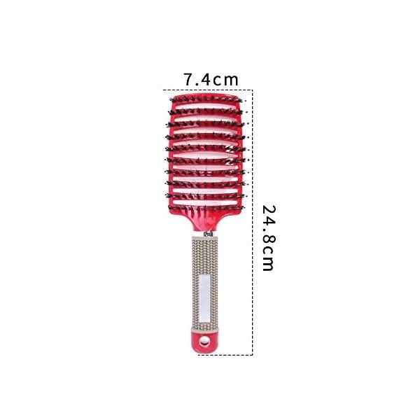 Sctmda Brosse à Cheveux en Poils de Sanglier 2 Pièces Brosse à Poil de Sanglier Incurvée Ventilée Brosse Cheveux Demelante po