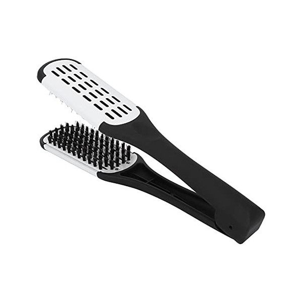 Lisseur de Cheveux, Pince à Brosse Double Face en Poils, Brosse à Lisser Multifonctionnelle, Outil de Coiffure pour Hommes R