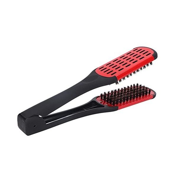 Brosse à pince à barbe, brosse à pince à cheveux lissante, ABS creux ergonomique pour hommes femmes pour salon de coiffure à 