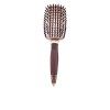 Olivia Garden NanoThermic Flexible, Poils 100% Sanglier - Brosse pour Lisser et Les Retouches, Ceramique, Forme Doublement Co