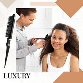 Set de Brosses à Cheveux Lisses Set de Brosses à Bords, Brosse à Cheveux en Poils Brosse à Taquiner Brosse de Bord Double Fac
