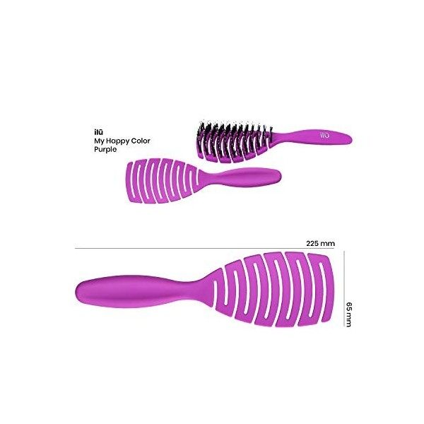 T4B Ilu My Happy Color Brosse Démêlante pour Peigner et Lisser les Cheveux Secs et Humides pour Cheveux Longs et Courts Haute