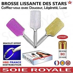 Brosse à Cheveux des Stars Strass de Cristal Rubis Lisse Démêle avec Brillance Ultra Légère Antistatique Poignée Antidérapant