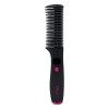 ELISON Brosse lissante compacte, revêtement en céramique, température réglable et étui souple inclus, couleur noire/fuchsia