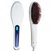 Brosse Lissante Ionique, sumuya Brosse à Lisser Chauffante Haut de Gamme Céramique de Qualité Supérieure Blanc 