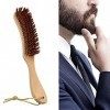 Brosse à cheveux en poils de sanglier, peigne à lisser la barbe pour homme, brosse à barbe, brosse de coiffage brosse à cheve