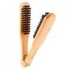 Pince Brosse Pour Lisser Les Cheveux Double 22 × 4 × 4 Peigne De Coiffure Professionnel Double Brosses En Bois Anti Statique 