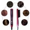 Brosse Lissante Cheveux Chauffante Curling Styling Fer Peigne TEENO Rouge