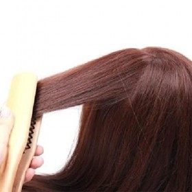 Brosse à Cheveux en Poils de Sanglier, Brosse à Lisser Double Face, Brosse à Peigner avec Manche, Brosse à Cheveux Naturels, 