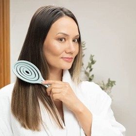 Atiyoo Brosse à cheveux bio démêlante exfolie votre cuir chevelu ne tire pas les cheveux, brosse à cheveux en spirale pour ch