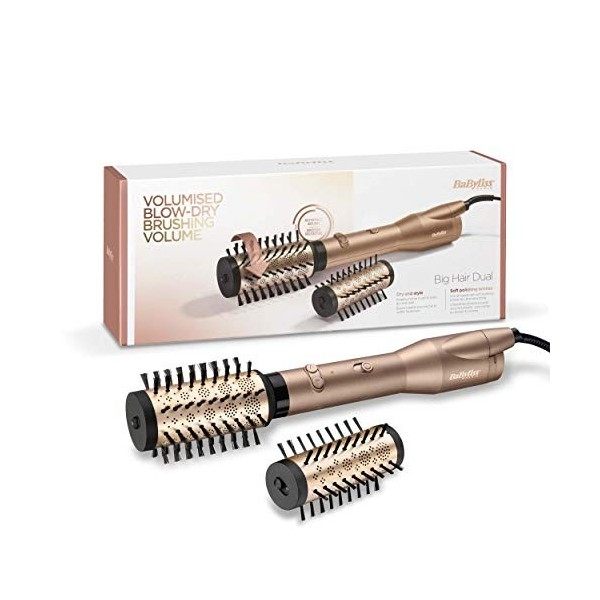 Babyliss AS952E - BaByliss Paris - Brosse soufflante rotative Big Hair Dual, Or, 1 Unité Lot de 1 