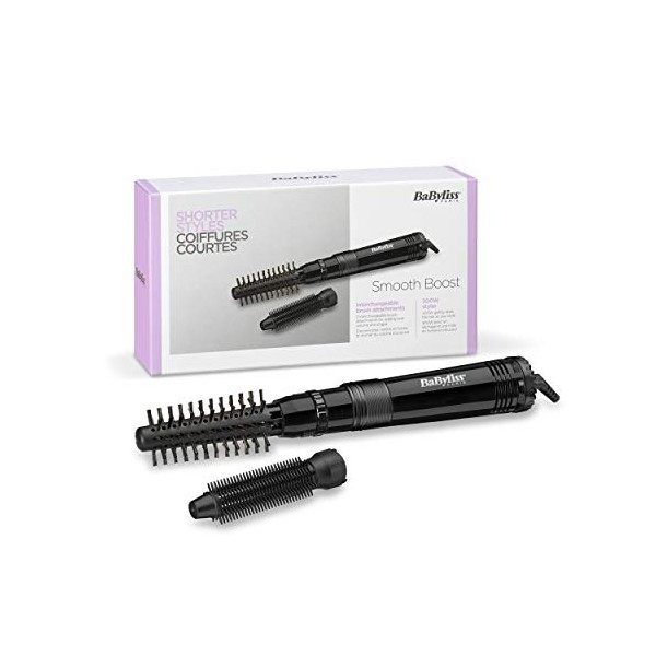 BaByliss Brosse Soufflante Smooth Boost 300W pour un volume dès la racine 668E Noir