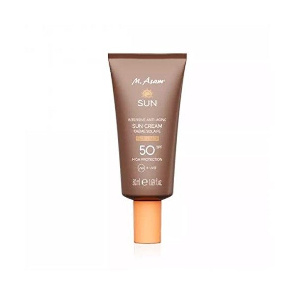 M. Asam SUN Crème solaire visage anti-âge intense SPF 30 50 ml – Protection immédiate face aux UVA et aux UVB, prévient lés