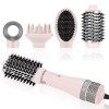 Ensemble de Styler 4 EN 1, PARWIN PRO BEAUTY Brosse Soufflante et Sèche Cheveux, avec 4 Accessoires, Sécher, Lisser, Donner d