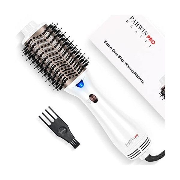 One-Step Brosse Soufflante, PARWIN PRO BEAUTY Brosse Seche Cheveux, Brosse Coiffante Ovale 4 en 1, Soins Ioniques, Brosse Cha