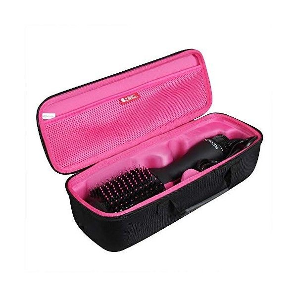 Hermitshell Étui de voyage pour sèche-cheveux Revlon One Step et brosse à air chaud Volumizer noir + rouge prune 