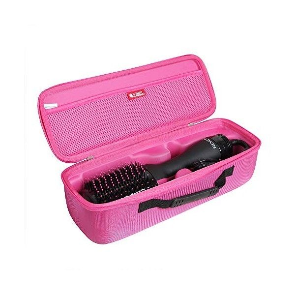 Hermitshell Étui de voyage pour sèche-cheveux Revlon One Step et brosse à air chaud Volumizer noir + rouge prune 