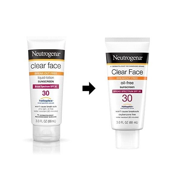 Neutrogena Lotion écran solaire liquide pour le visage et le corps - SPF 30 - Formule hydrofuge légère non grasse - Protectio