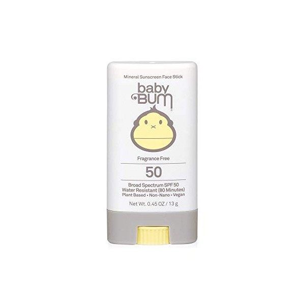 Baby Bum - Sunscreen Stick minéral pour visage sans parfum 50 SPF - 0,45 oz