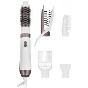 Rowenta Hot Air Brush CF783 Kit daccessoires de coiffure À chaleur Métallique, Blanc 1200 W 1,8 m