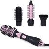 Navaris Brosse à cheveux électrique - Brosse soufflante chauffante lissante céramique avec 4 embouts anti-brûlure - Sèche-che