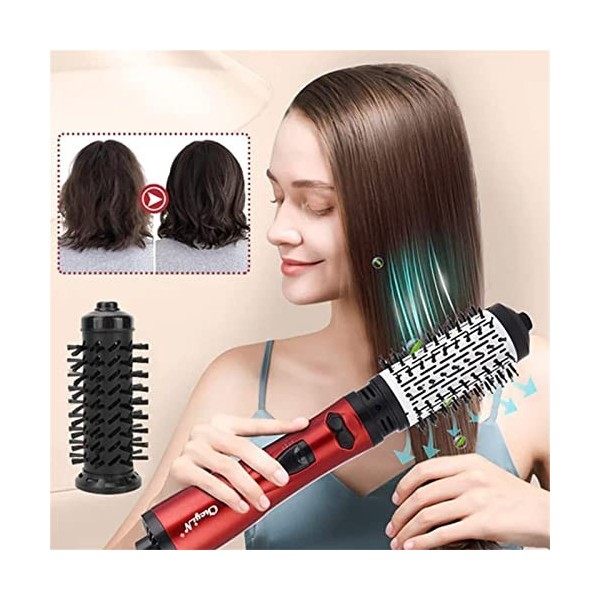 3-In-1 Hot Air Styler And Rotating Hair Dryer For Dry Hair - Straighten Hair Comb, Temperature Settings, And Wet Hair, Detach