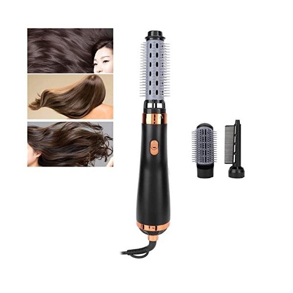 Hot Air Brush Styler, Sèche-cheveux Brosse Fluffy Hair 360 ° Anti-Twist Wire Multifonctionnel Curl Straightener pour la coiff