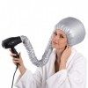 Bonnet Casque de séchage pour sèche-cheveux avec élastique pour fixation à Phon, gris