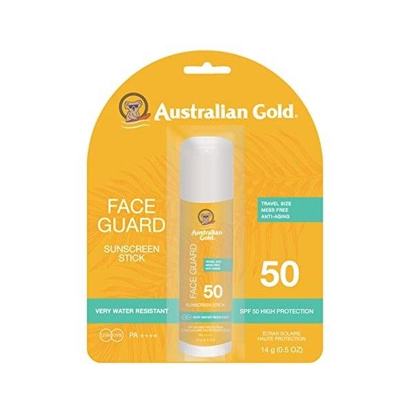 Australian Gold Stick Protection Solaire Visage SPF 50 Face Guard 14 g - Lot de 2