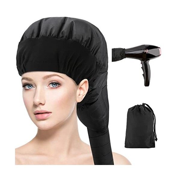 Capuche pour sèche-cheveux, CestMall capuchon vapeur doux réglable pour sèche-cheveux main avec bande élastique tuyau dexten